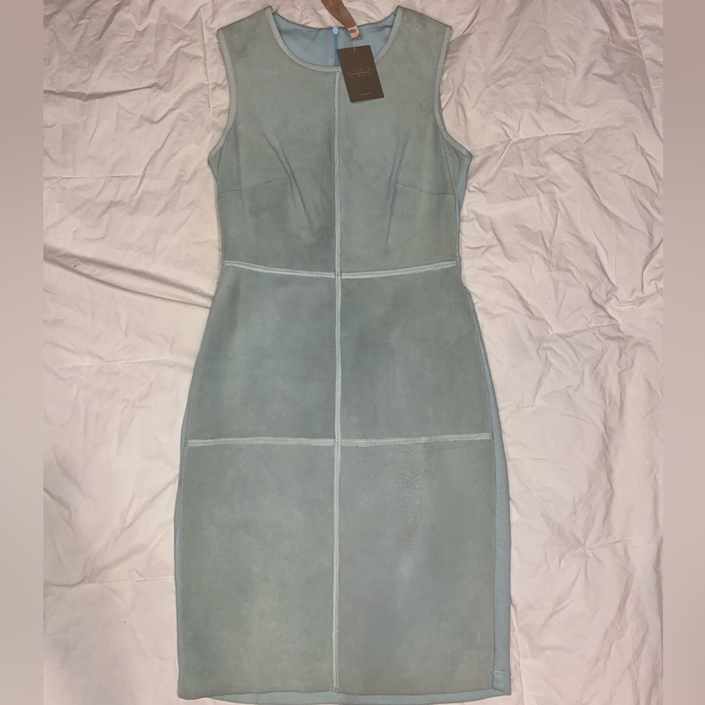 Anthropologie mint green/light blue classy mini dress
